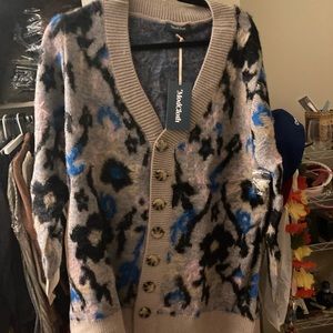 Brand new with tags ModCloth flowery sweater - size xl wool and soft!